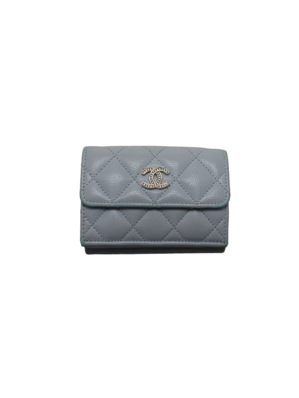 Chanel Quilted Caviar Leather GD Trifold Wallet